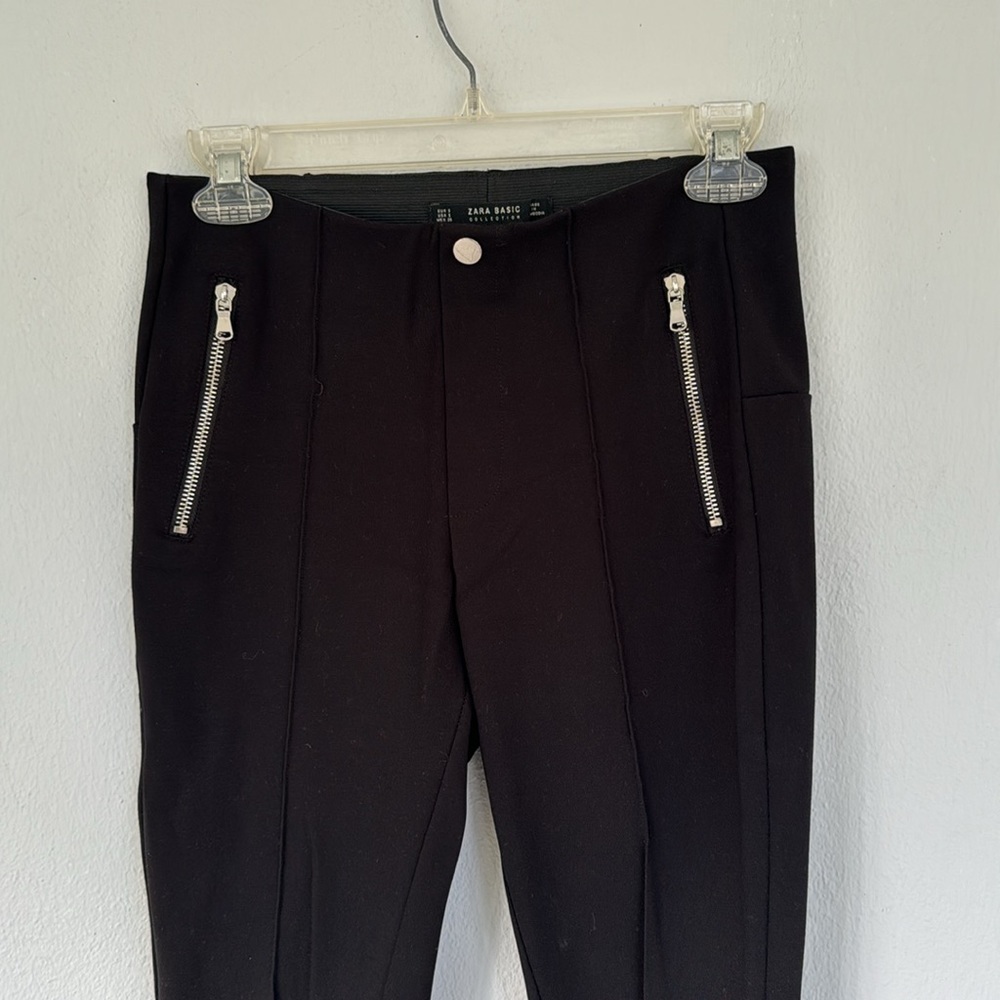 Zara Basic Black Silver Decorative Side Zipper Pu… - image 3